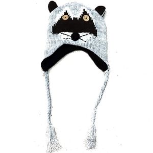 (3/$20) NWOT Adorable Raccoon Winter Hat with Ear Covers and Tassels